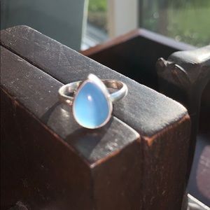 Blue Sea Chalcedony Sterling Silver Ring